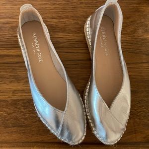 Silver espadrilles flats 🤍